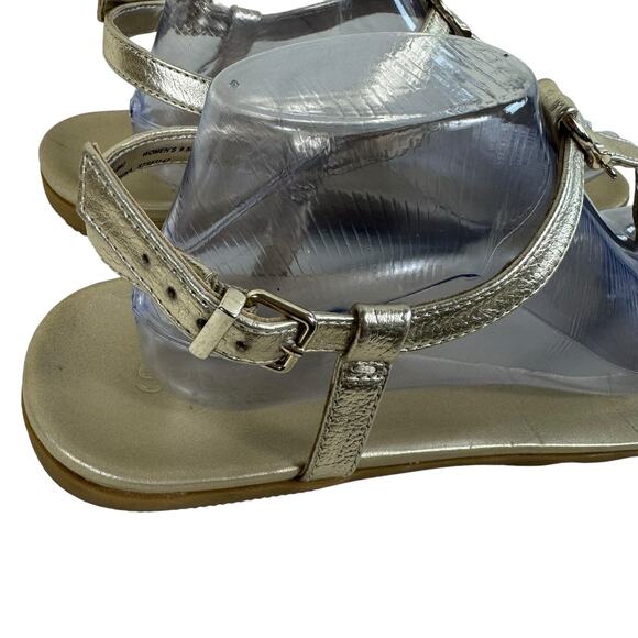Sperry Top Sider Gold Buckled Ankle Strap Flat Flips Flop Sandals Size 9.5 - Picture 4 of 9